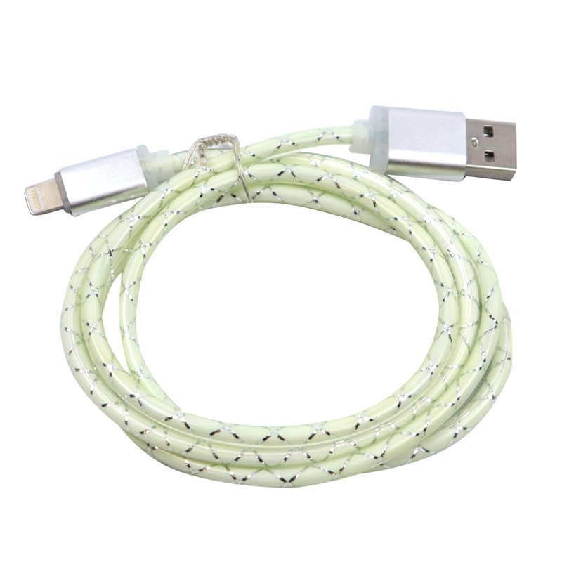 کابل آیفونی چراغ دار رنگی 1m