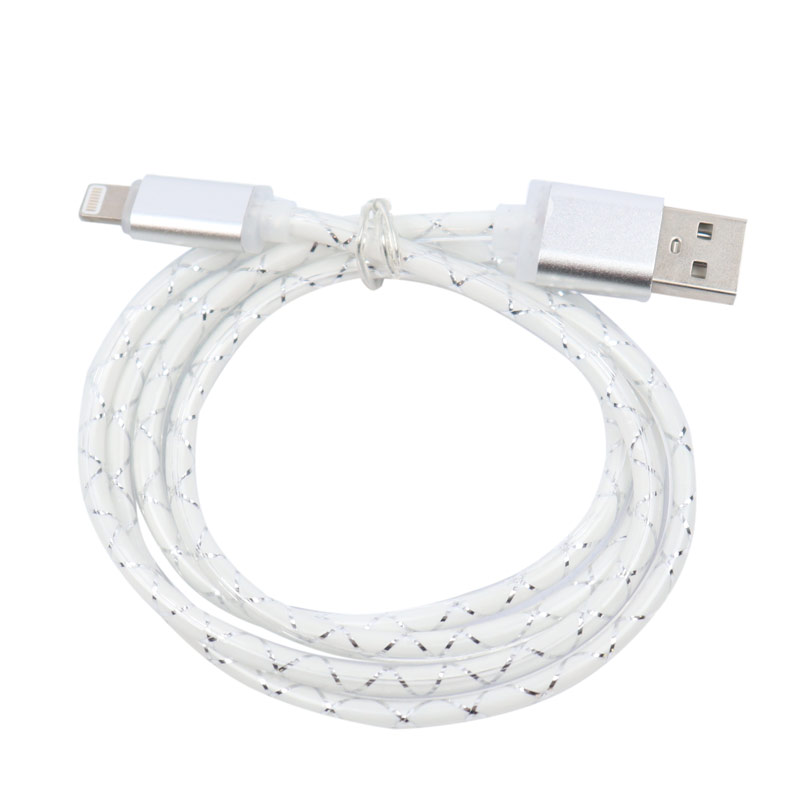 کابل آیفونی چراغ دار رنگی 1m