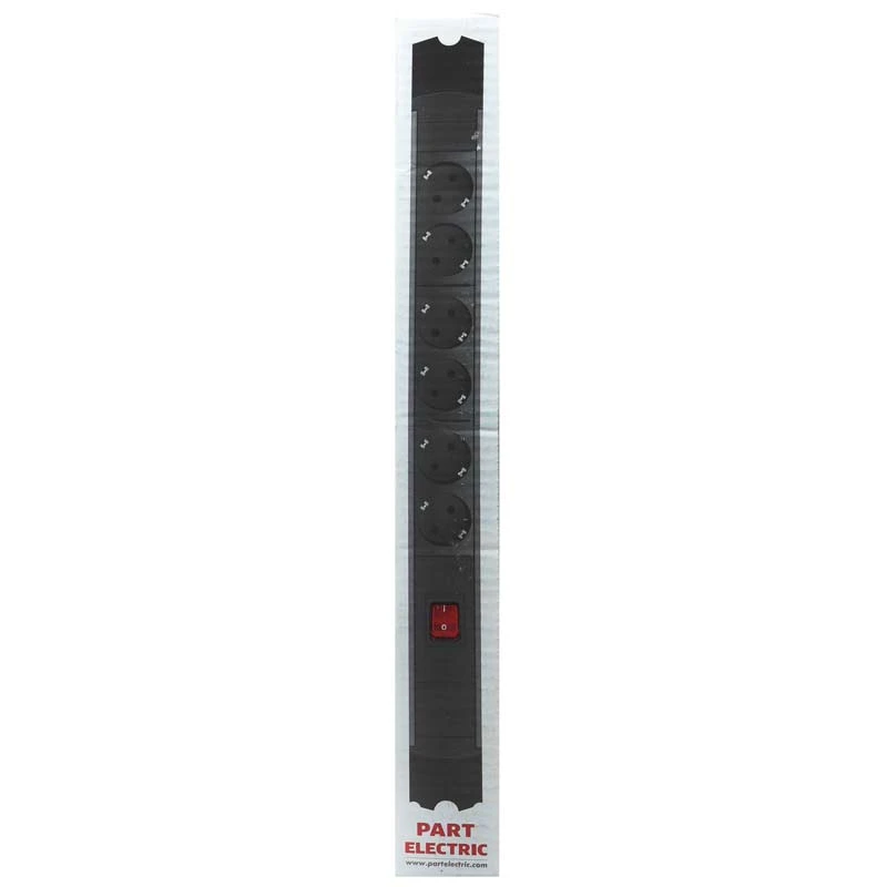محافظ برق صوتی تصویری 6 خانه ارت دار پارت الکتریک PE5143 Rack Mount با کابل 1/8 متری