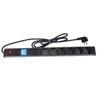 محافظ برق صوتی تصویری 6 خانه ارت دار پارت الکتریک PE5143 Rack Mount با کابل 1/8 متری