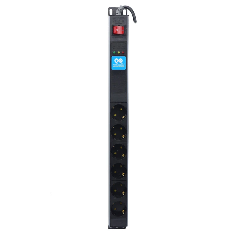 محافظ برق صوتی تصویری 6 خانه ارت دار پارت الکتریک PE5143 Rack Mount با کابل 1/8 متری