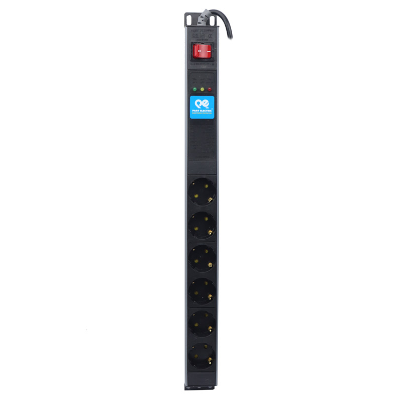 محافظ برق صوتی تصویری 6 خانه ارت دار پارت الکتریک PE5143 Rack Mount با کابل 1/8 متری