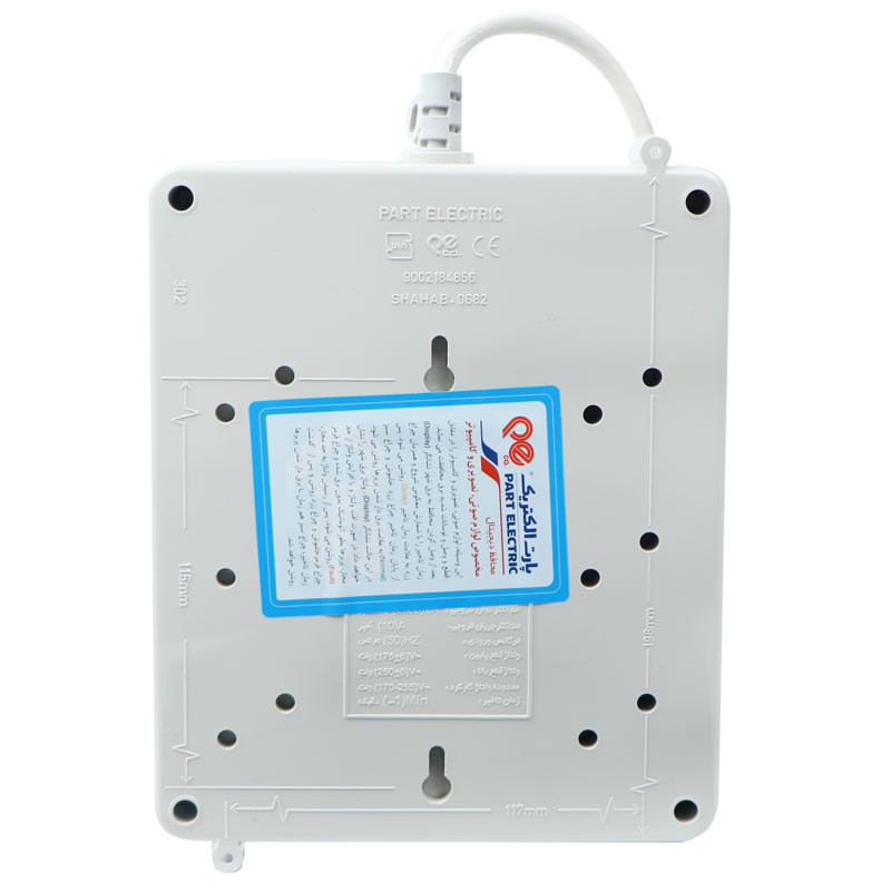 محافظ برق صوتی تصویری 6 خانه ارت دار پارت الکتریک PE7381 با کابل 3 متری