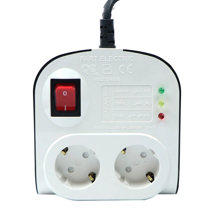 محافظ برق یخچال و فریزر 2 خانه ارت دار پارت الکتریک PE8790 با کابل 5 متری