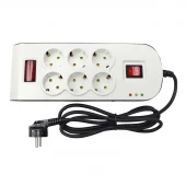 محافظ برق صوتی تصویری 6 خانه ارت دار پارت الکتریک PE8794 با کابل 1٫8 متری