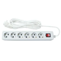 چند راهی 6 خانه ارت دار نیک پارت الکتریک با کابل 5 متری PE992