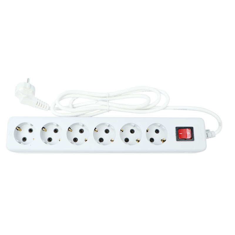 چند راهی 6 خانه ارت دار نیک پارت الکتریک PE986 با کابل 1/8 متری
