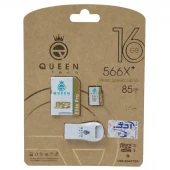 رم میکرو 16 گیگ کوئین تک QUEEN TECH Elite Pro V10 U1 85MB/s + رم ریدر