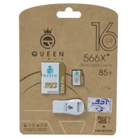 رم میکرو 16 گیگ کوئین تک QUEEN TECH Elite Pro V10 U1 85MB/s + رم ریدر