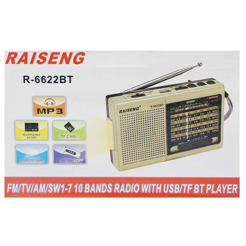 رادیو اسپیکر بلوتوثی رم و فلش خور Raiseng R-6622BT