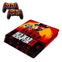 اسکین پلی استیشن 4 اسلیم و دسته بازی طرح Red Dead 2 کد 3