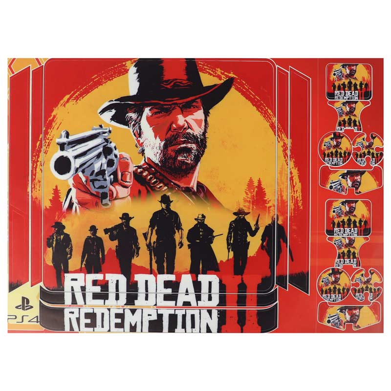 اسکین پلی استیشن 4 اسلیم و دسته بازی طرح Red Dead 2 کد 3