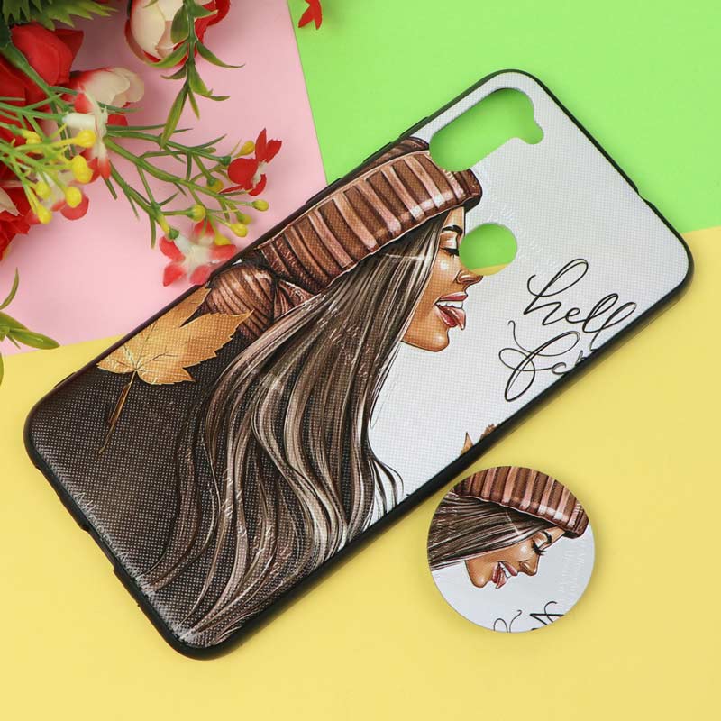 قاب فانتزی برجسته پاپ سوکت دار طرح دختر سامسونگ A11