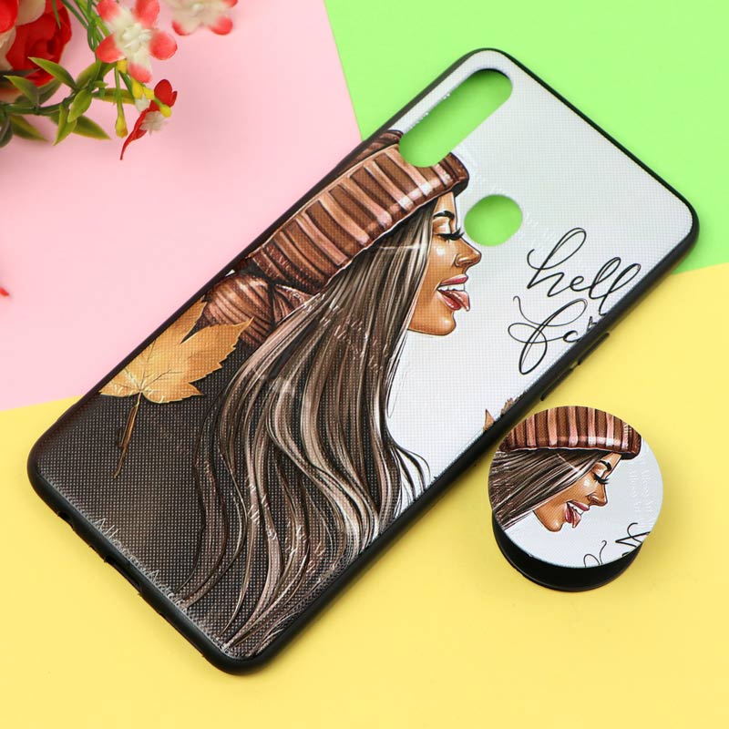 قاب فانتزی برجسته پاپ سوکت دار طرح دختر سامسونگ A20s