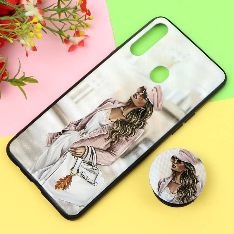 قاب فانتزی برجسته پاپ سوکت دار طرح دختر سامسونگ A20s