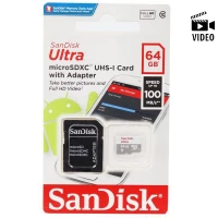 رم میکرو 64 گیگ سن دیسک Sandisk Ultra C10 U1 100MB/s + خشاب