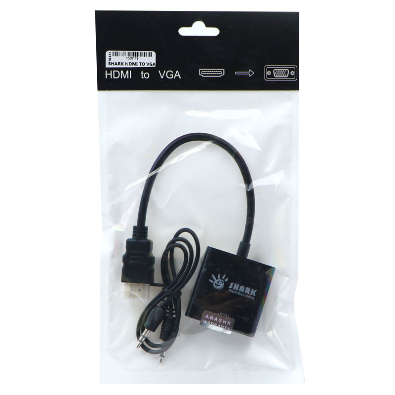 تبدیل Shark HDMI To VGA + کابل صدا