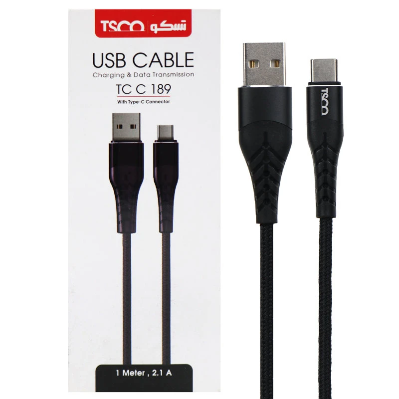 کابل تایپ سی 2.1 آمپر تسکو TC C189 طول 1 متر