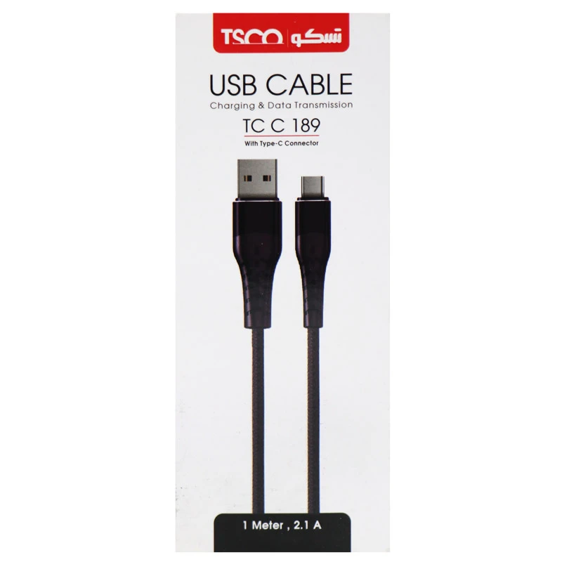کابل تایپ سی 2.1 آمپر تسکو TC C189 طول 1 متر