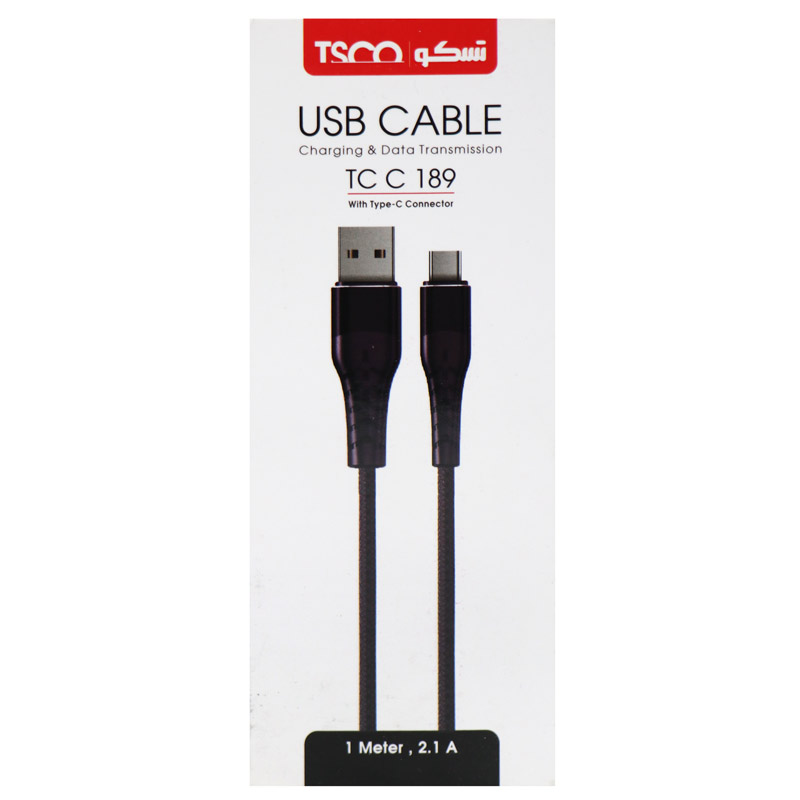 کابل کنفی تایپ سی TSCO TC C189 2.1A 1m