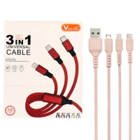 کابل 3 سر فست شارژ Viaking YTS01 1.2m