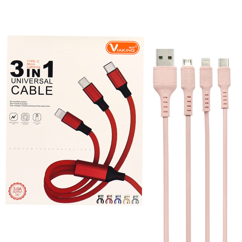 کابل 3 سر فست شارژ Viaking YTS01 1.2m