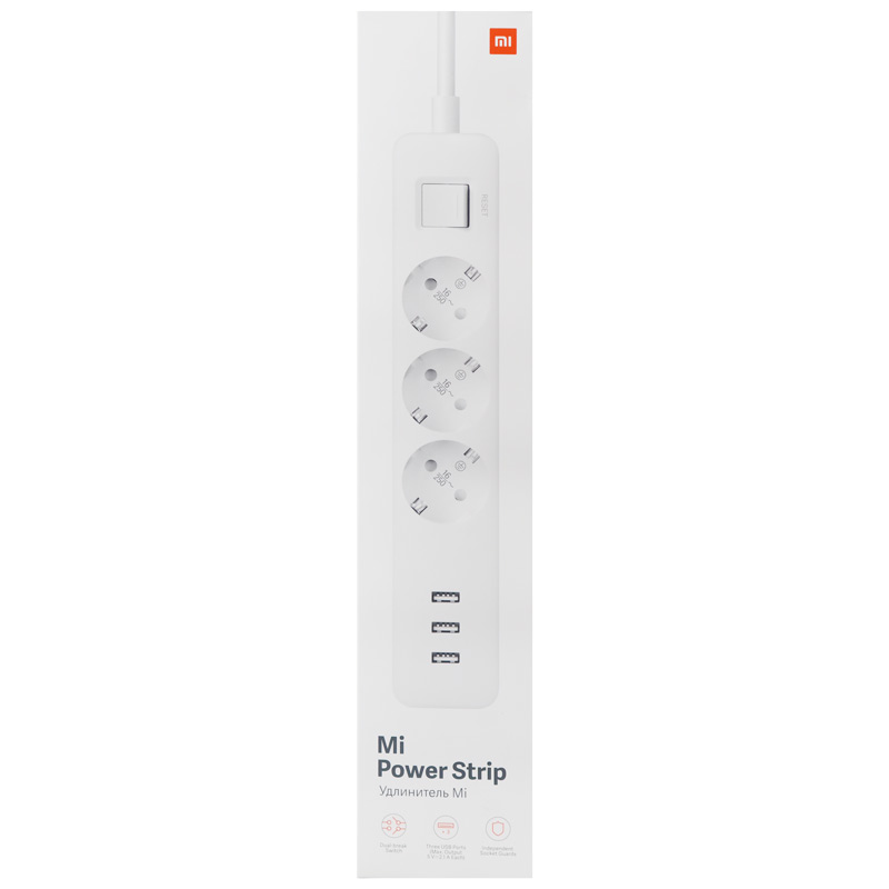 سه راهی برق ارت دار Xiaomi XMCXB04QM 1.4M + شارژر USB