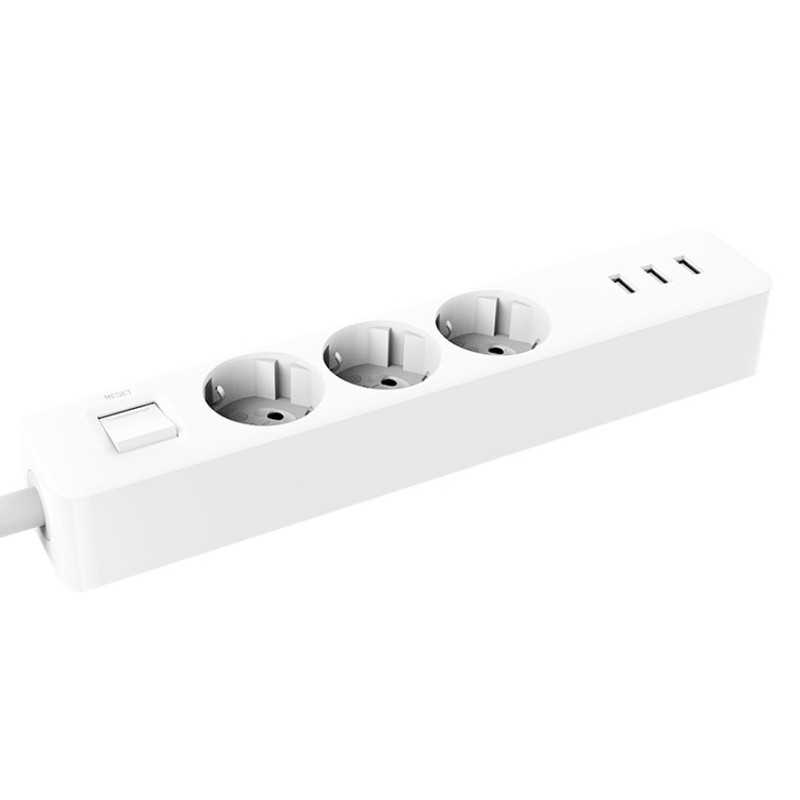 سه راهی برق ارت دار Xiaomi XMCXB04QM 1.4M + شارژر USB
