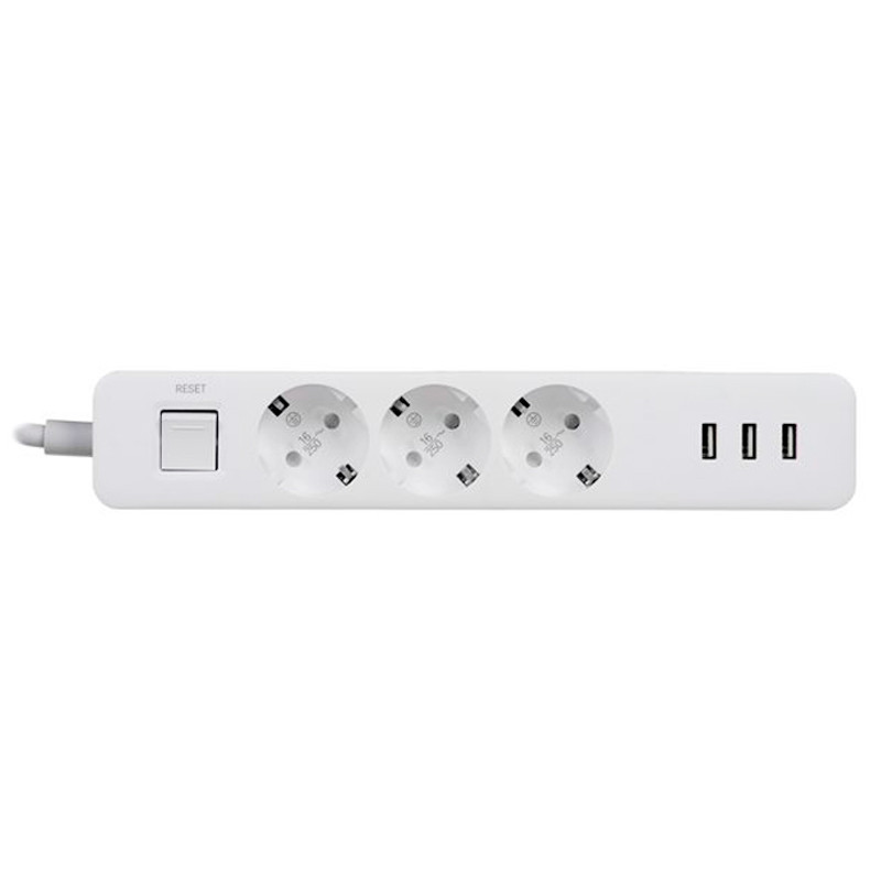 سه راهی برق ارت دار Xiaomi XMCXB04QM 1.4M + شارژر USB