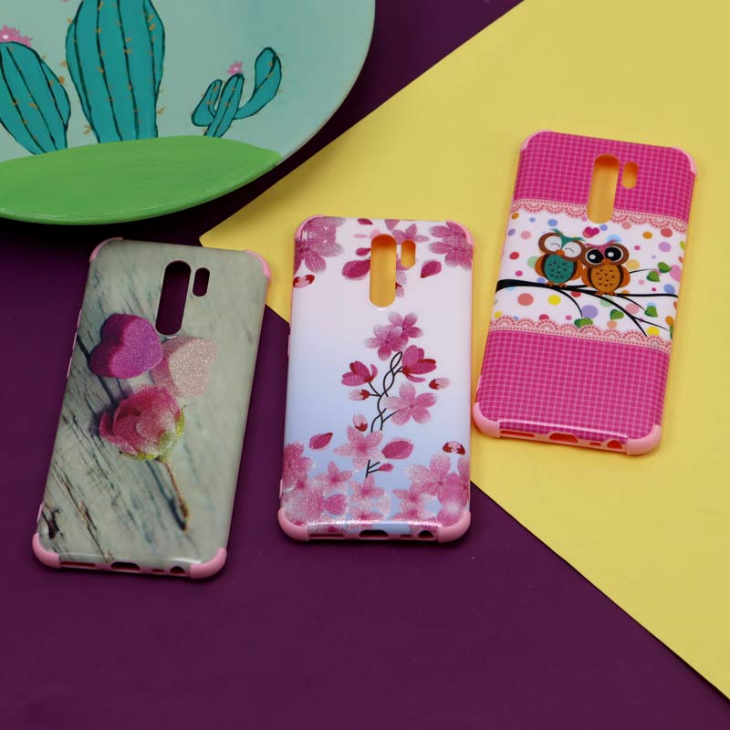 قاب فانتزی برجسته اکلیلی صورتی شیائومی Redmi 9