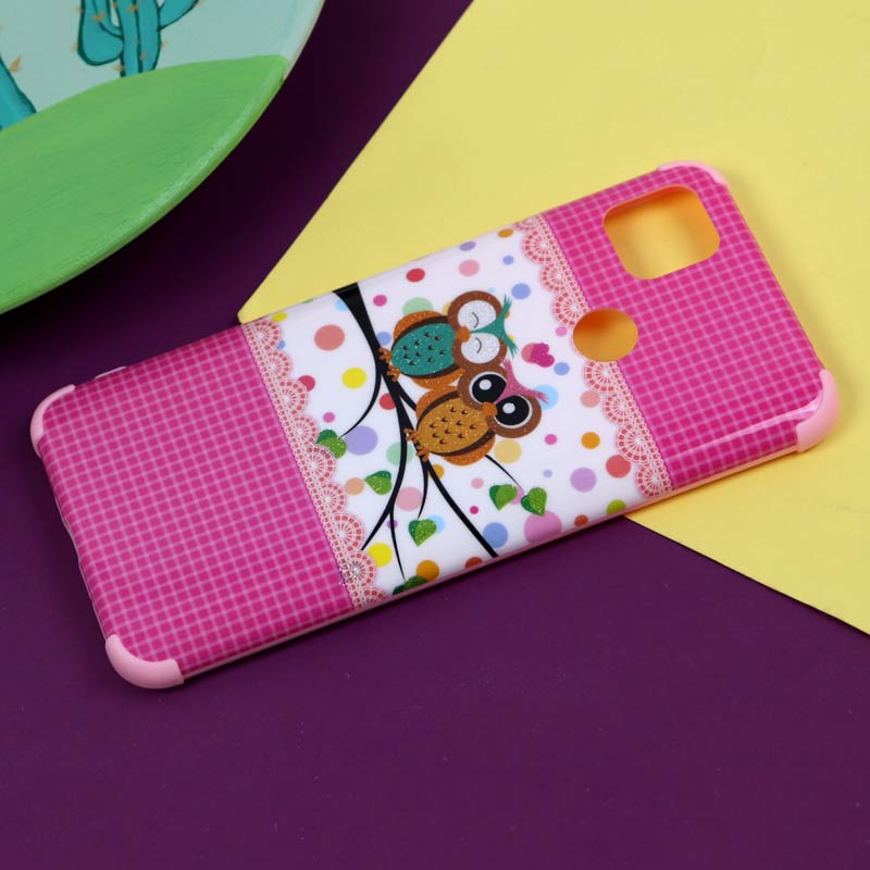 قاب فانتزی برجسته اکلیلی صورتی شیائومی Redmi 9C