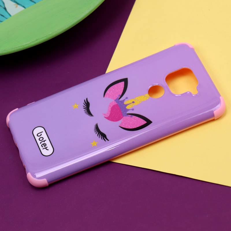 قاب فانتزی برجسته اکلیلی صورتی شیائومی Redmi Note 9