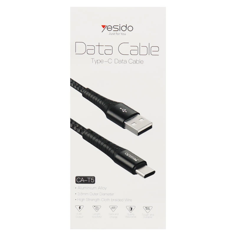 کابل Yesido CA-T5 2.4A Type-C 1.2m