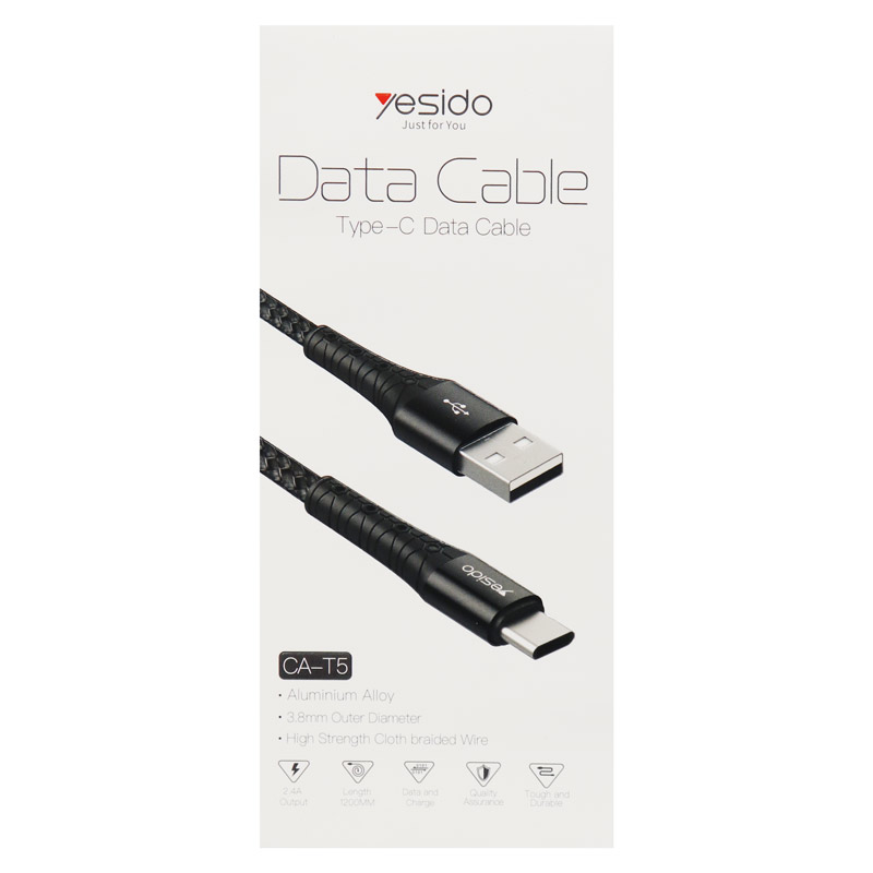 کابل Yesido CA-T5 2.4A Type-C 1.2m