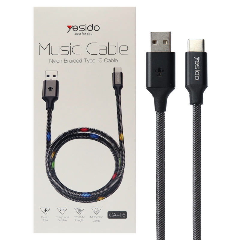 کابل Yesido CA-T6 2.4A 1.2m Type-C