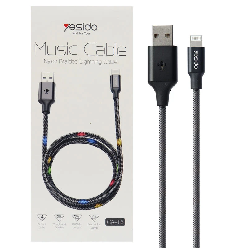 کابل آیفونی Yesido CA-T6 2.4A 1.2m