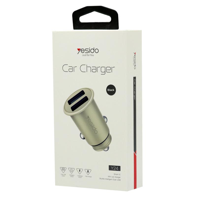 شارژر فندکی فست شارژ Yesido Y24 QC2.0 4.8A