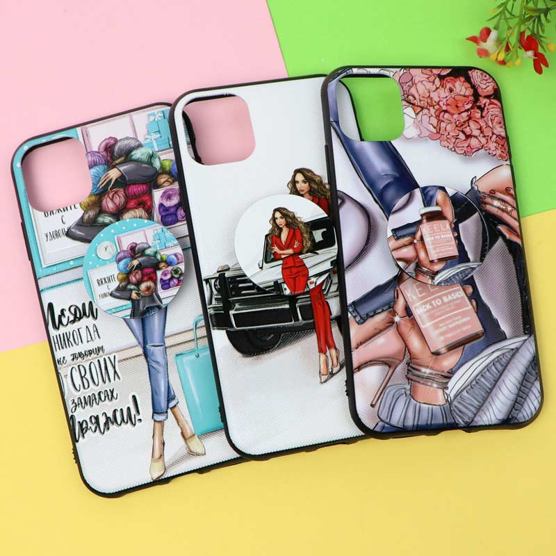 قاب فانتزی برجسته پاپ سوکت دار طرح دختر  iPhone 11