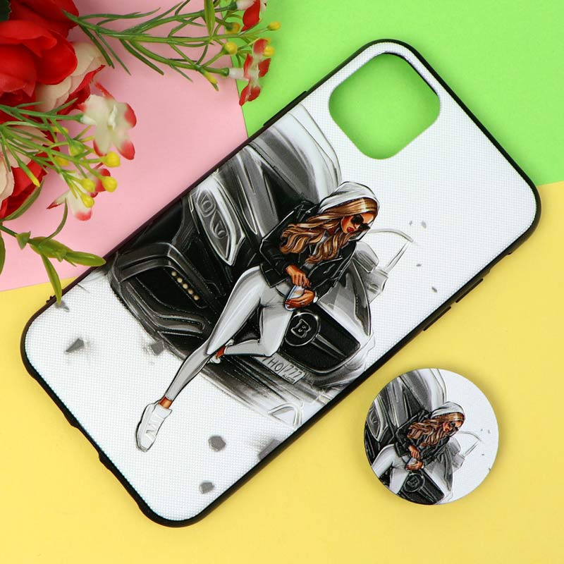 قاب فانتزی برجسته پاپ سوکت دار طرح دختر iPhone 11