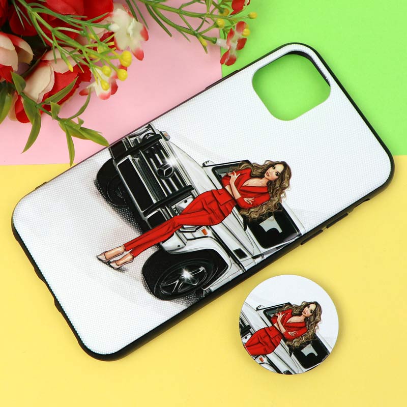 قاب فانتزی برجسته پاپ سوکت دار طرح دختر  iPhone 11