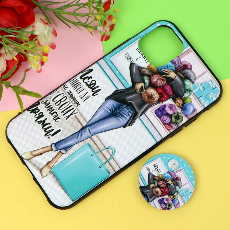 قاب فانتزی برجسته پاپ سوکت دار طرح دختر  iPhone 11