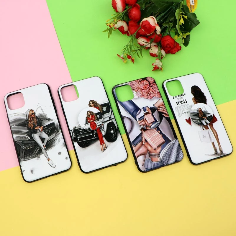 قاب فانتزی برجسته پاپ سوکت دار طرح دختر iPhone 11 Pro Max