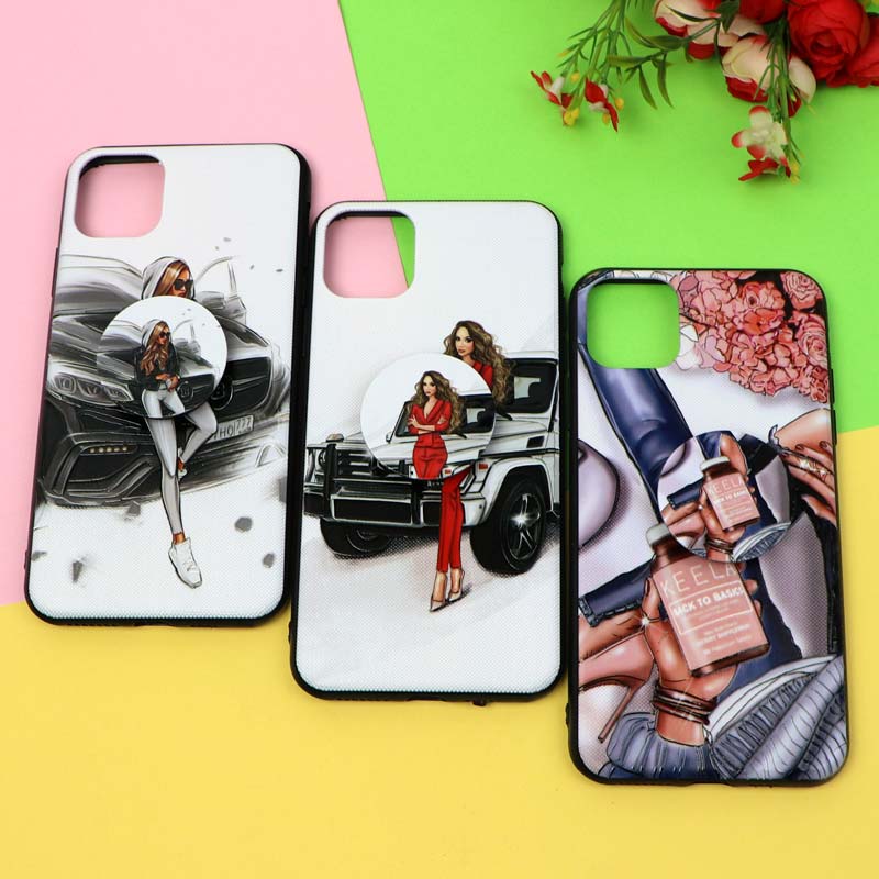 قاب فانتزی برجسته پاپ سوکت دار طرح دختر  iPhone 11 Pro Max