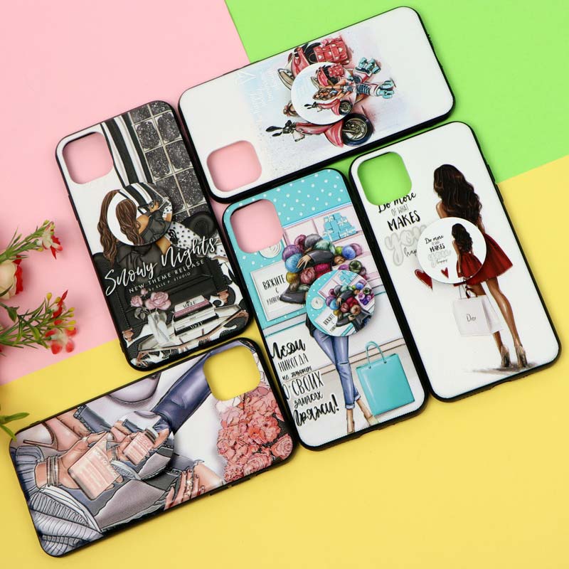 قاب فانتزی برجسته پاپ سوکت دار طرح دختر  iPhone 11 Pro Max