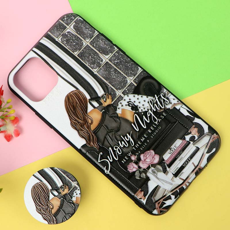 قاب فانتزی برجسته پاپ سوکت دار طرح دختر  iPhone 11 Pro Max