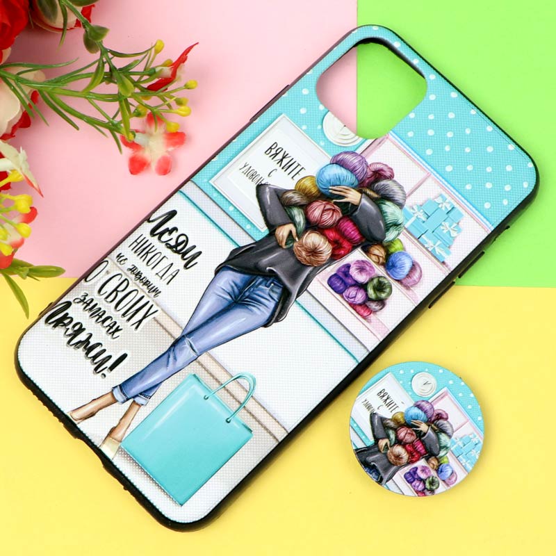 قاب فانتزی برجسته پاپ سوکت دار طرح دختر  iPhone 11 Pro Max