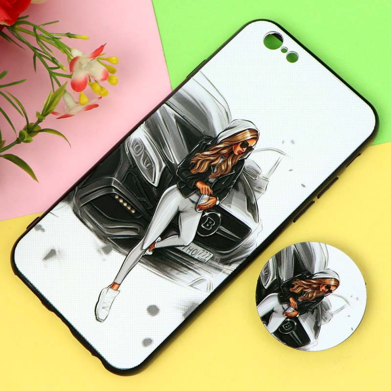 قاب فانتزی برجسته پاپ سوکت دار طرح دختر iPhone 6/6s