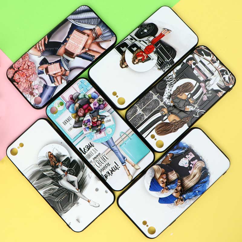 قاب فانتزی برجسته پاپ سوکت دار طرح دختر iPhone 7/8