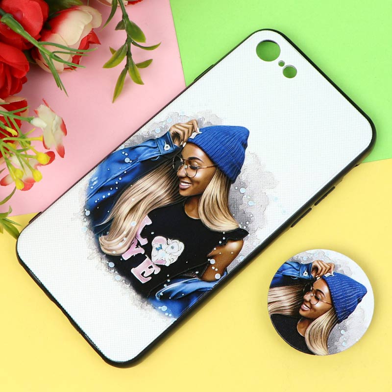 قاب فانتزی برجسته پاپ سوکت دار طرح دختر iPhone 7/8