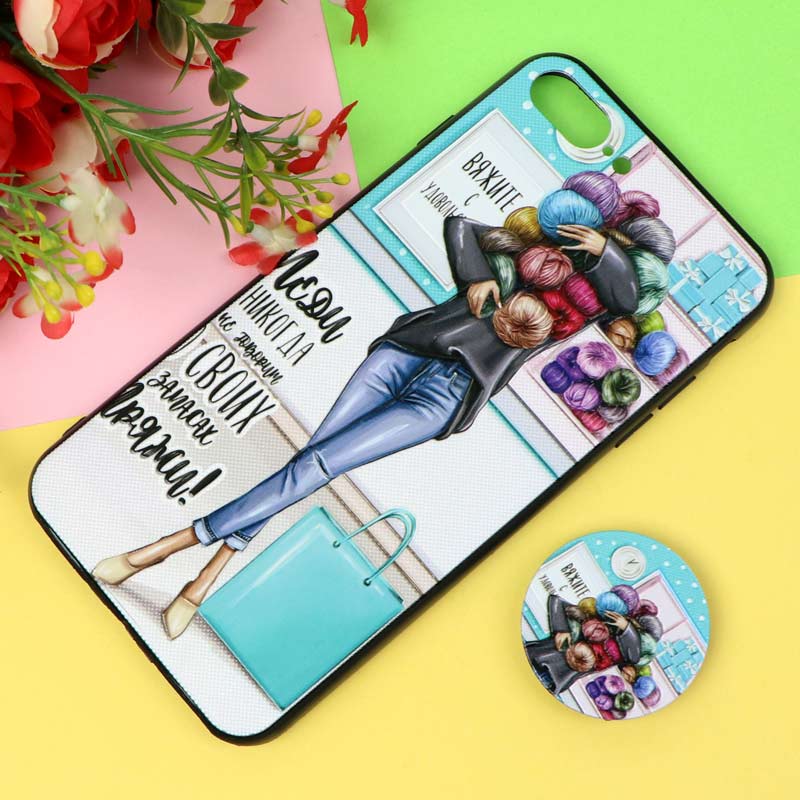 قاب فانتزی برجسته پاپ سوکت دار طرح دختر  iPhone 7 Plus / 8 Plus